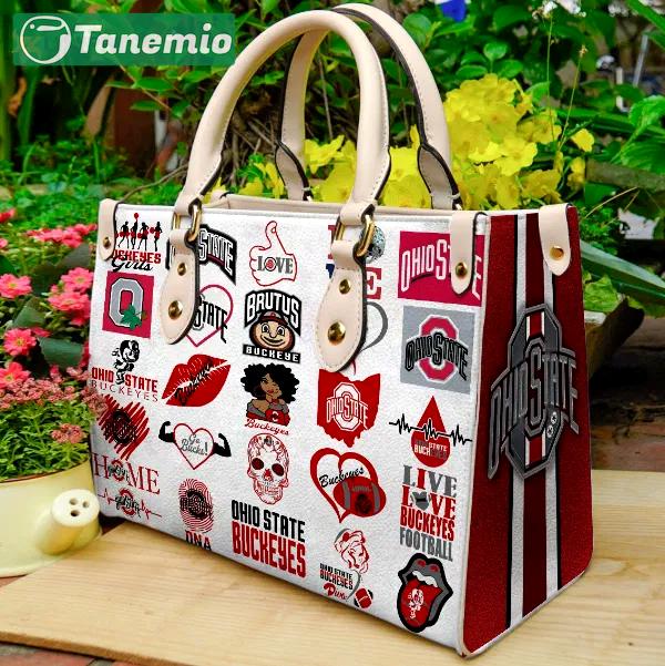 Ohio state buckeyes 2 leather handbag gift for women 533 Women Leather Hand Bag