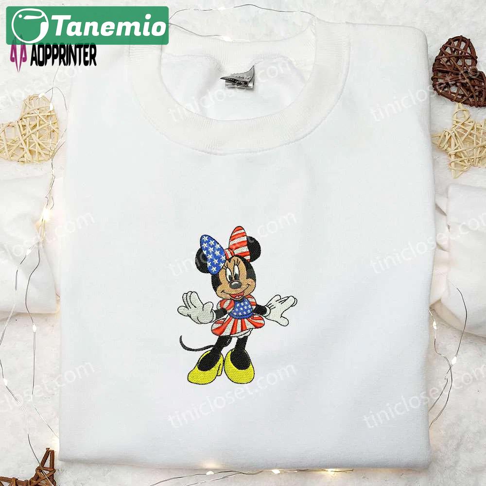 Patriotic minnie america embroidered shirt – best disney patriotic shirts Embroidered Shirt