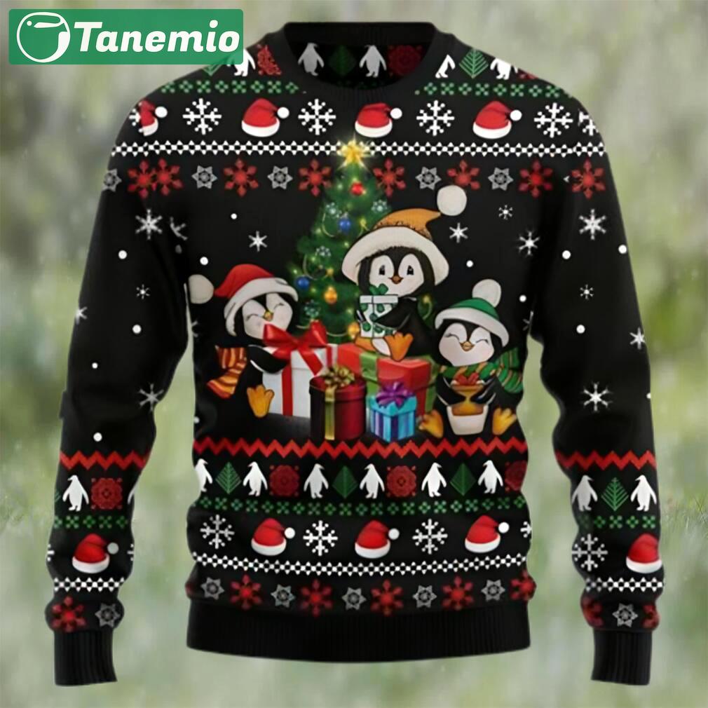 Penguin christmas tree and gift ugly christmas sweater Christmas Ugly Sweater