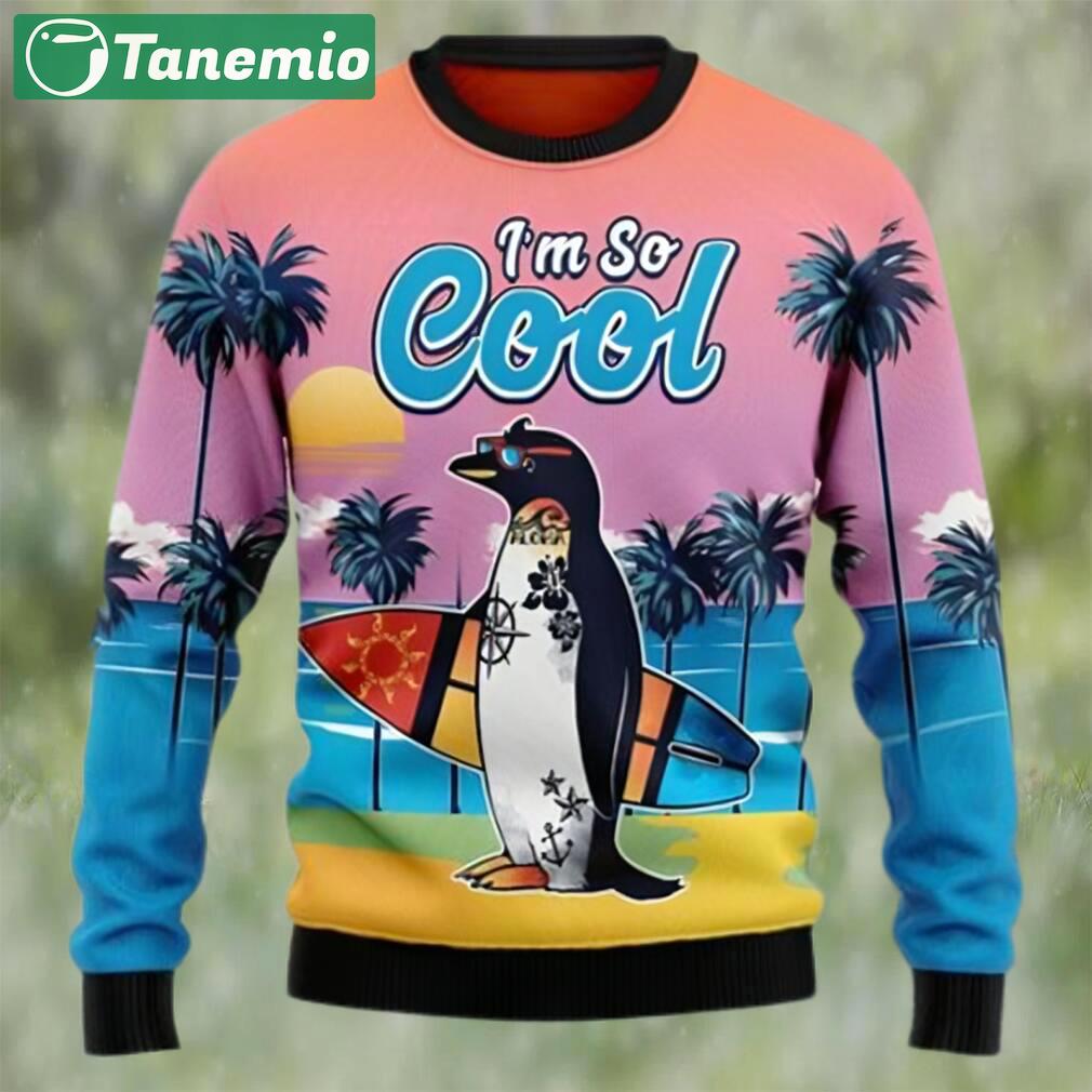 Penguin i?m so cool beach lover ugly christmas sweater Christmas Ugly Sweater