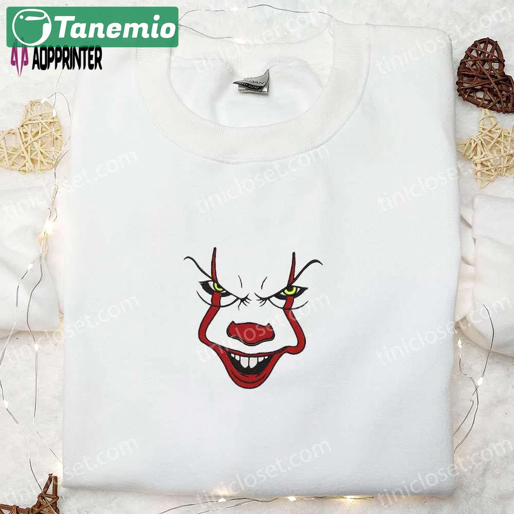 Pennywise it embroidered sweatshirt: horror movie hoodie perfect halloween gift Embroidered Shirt
