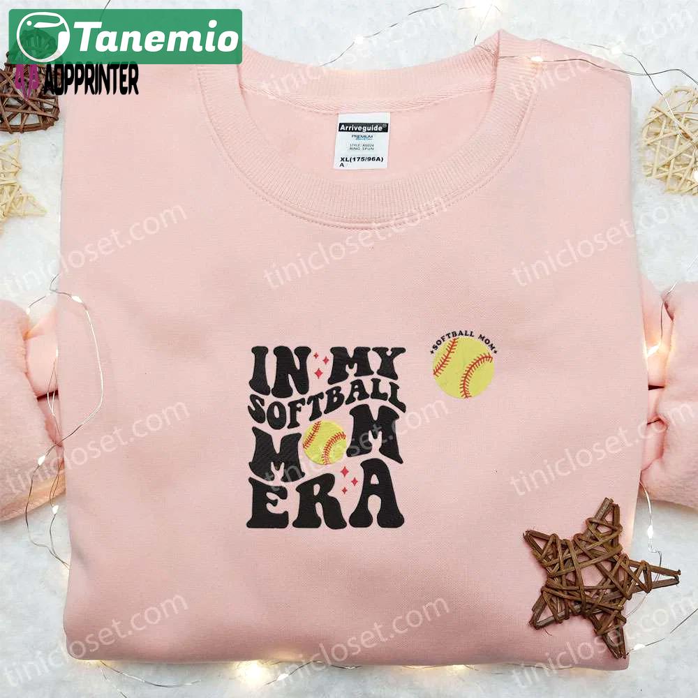 Perfect softball mom gift: embroidered shirt & hoodie for mother s day Embroidered Shirt