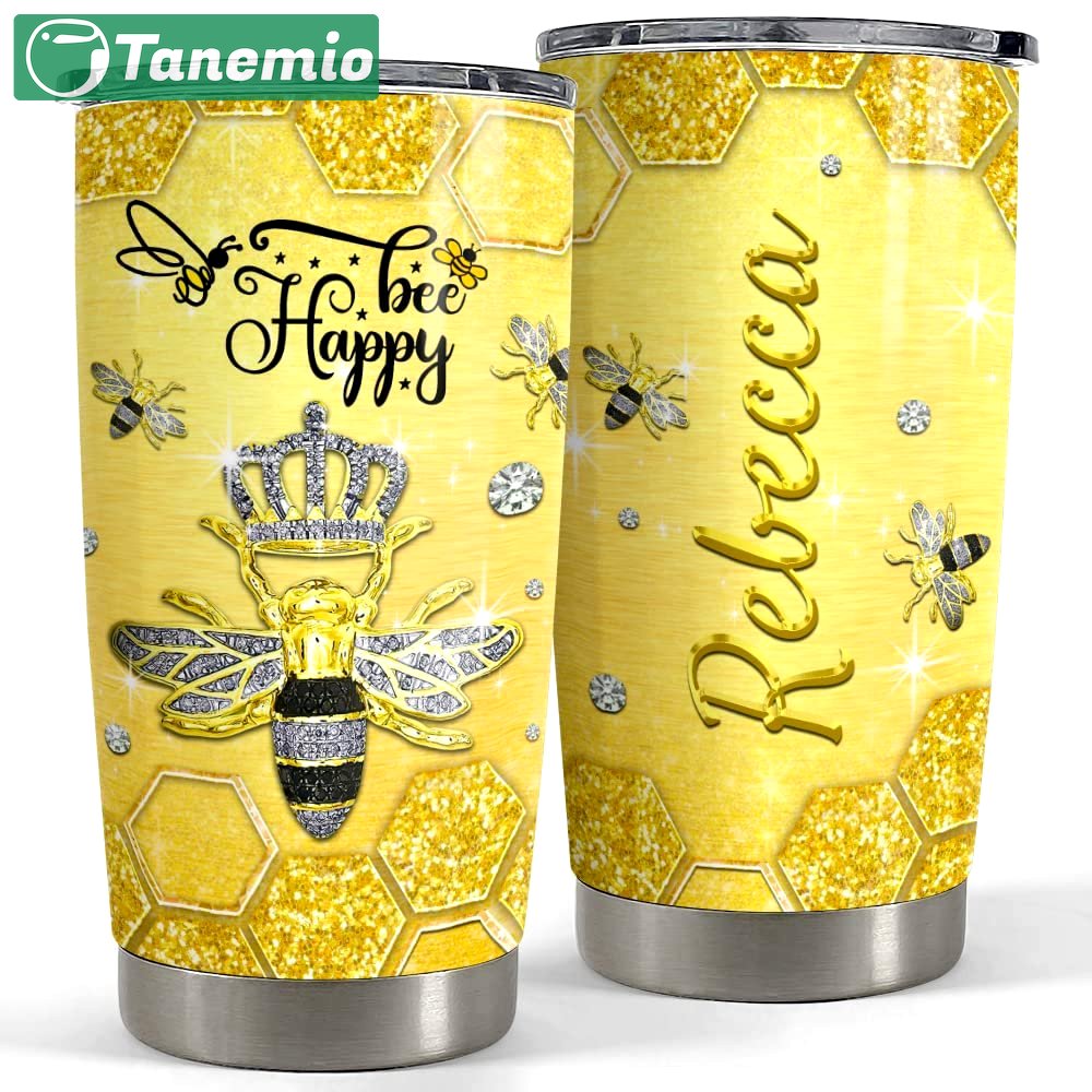 Personalized bee queen tumbler happy bee jewelry drawing honey Personalized Tumbler