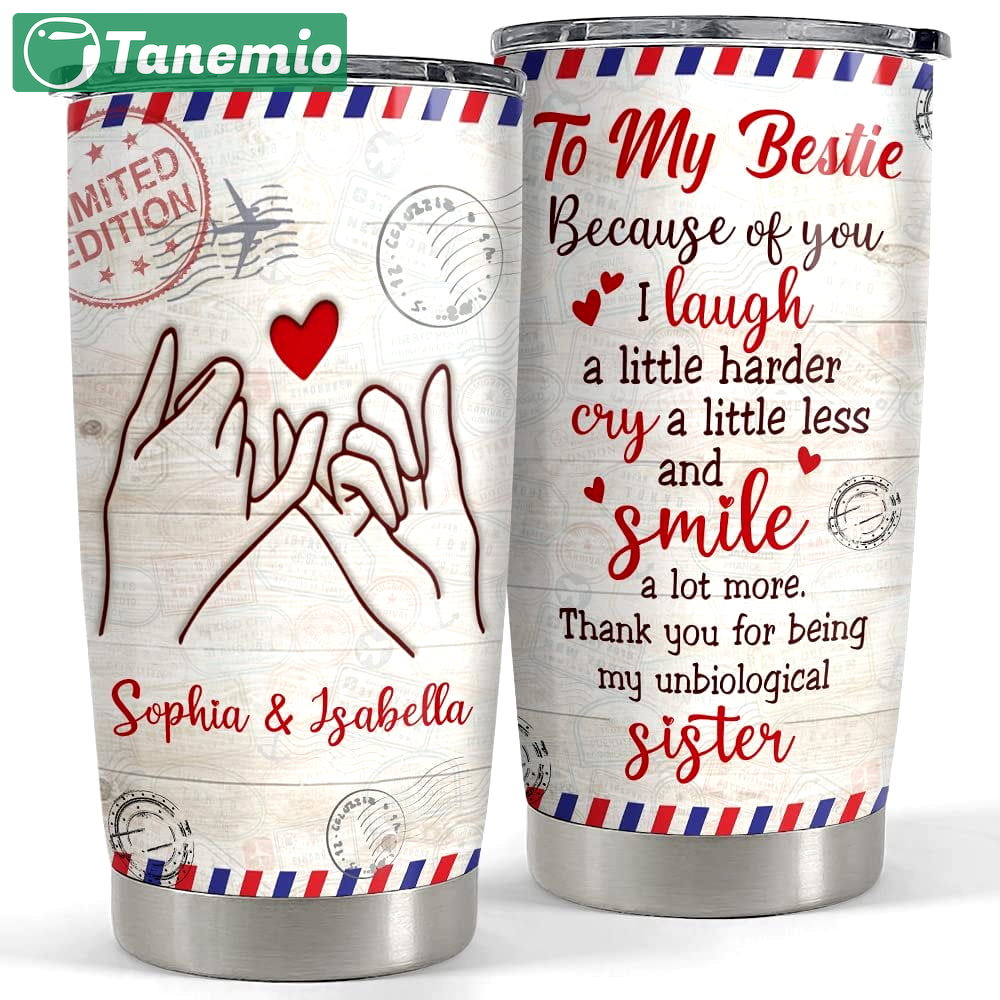 Personalized best friend tumbler letter to besties for soulmate sister Personalized Tumbler