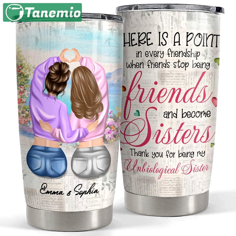 Personalized best friend tumbler unbiological sister for bestie Personalized Tumbler