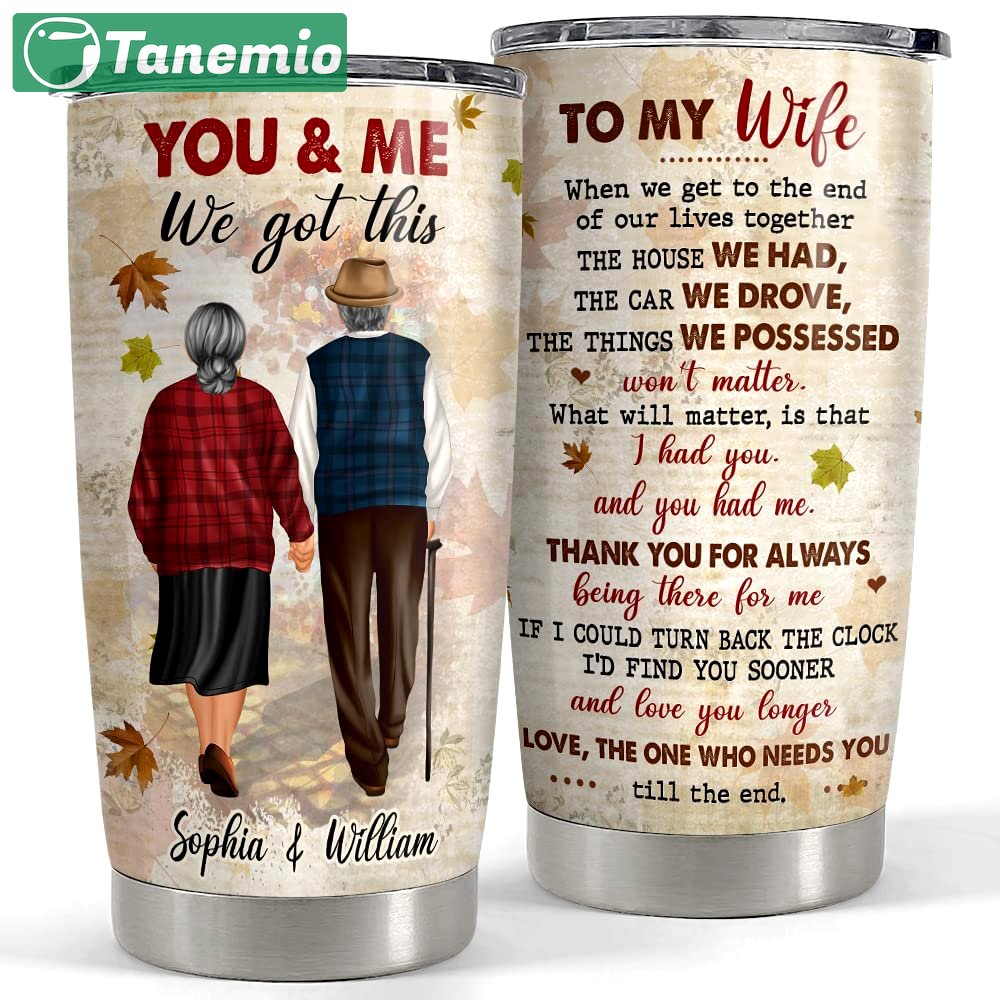 Personalized couple tumbler custom clothes vintage style best gift Personalized Tumbler