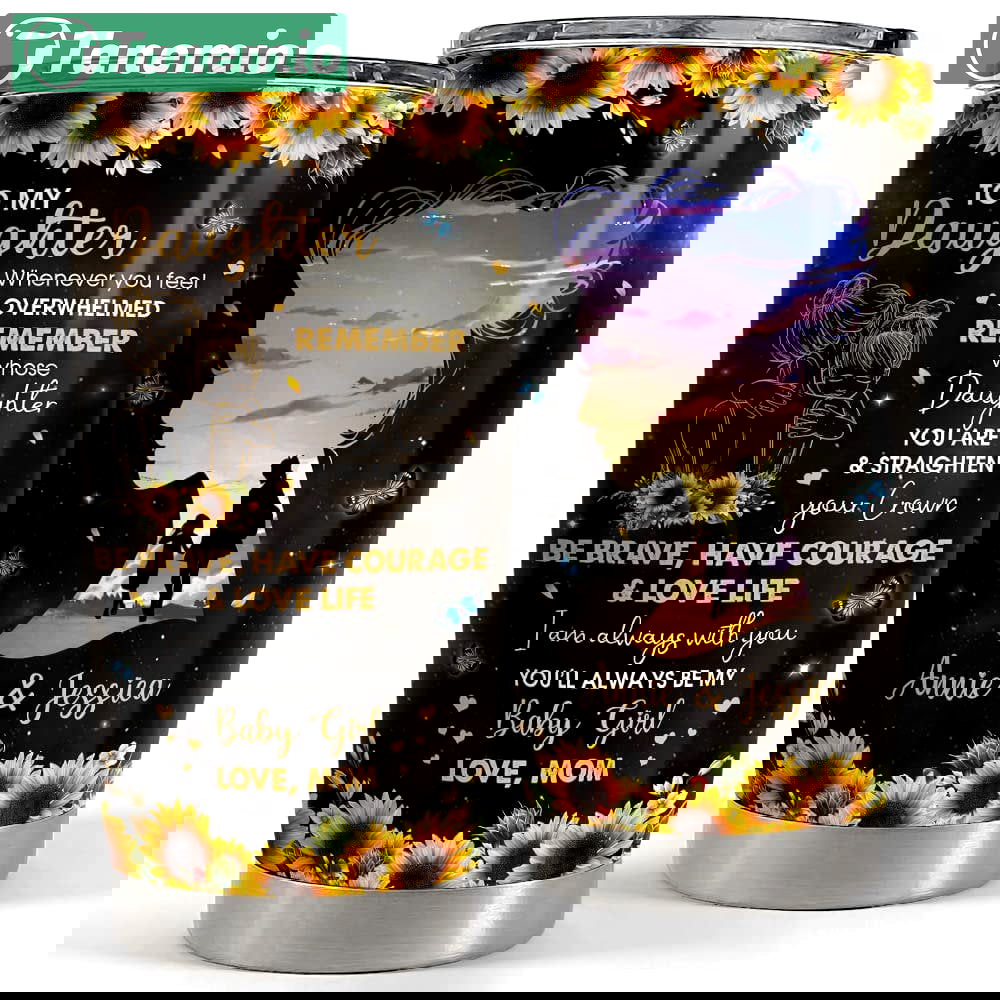 Personalized daughter gifts tumbler sunflower from mom family gift Personalized Tumbler