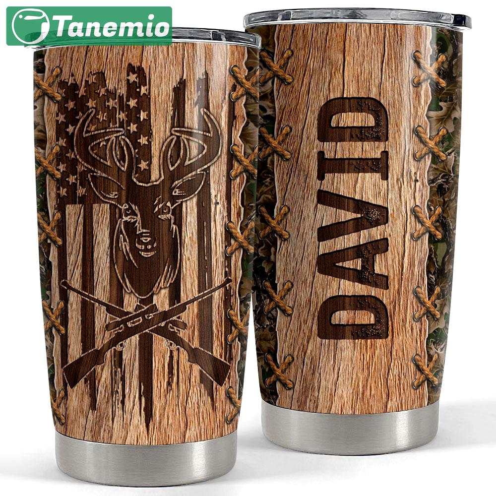 Personalized deer hunting tumbler with customize name Personalized Tumbler