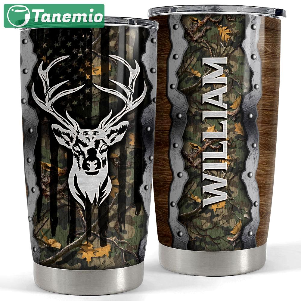 Personalized deer tumbler with customize name hunting deer Personalized Tumbler