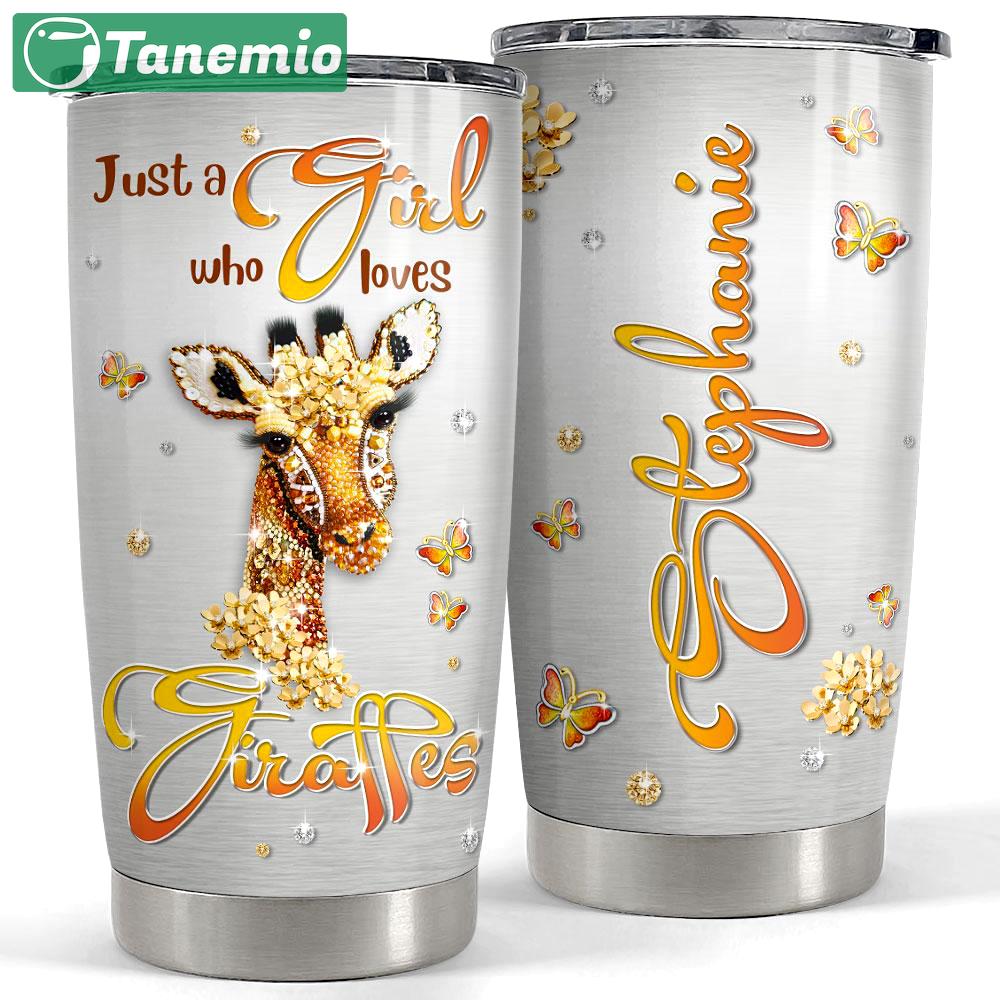Personalized giraffe tumbler jewelry drawing style Personalized Tumbler
