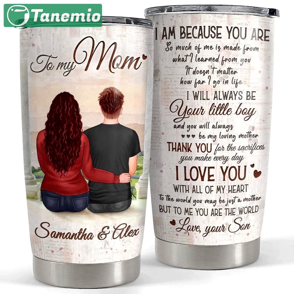 Personalized mother and son tumbler to my mom best customize gift Personalized Tumbler