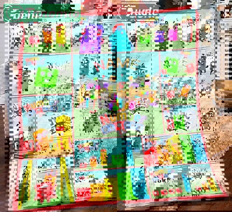 Personalized numberblocks blanket, numberblocks fleece blanket, numberblocks kids songs blanket, birthday gifts, christmas gift for kids Quilt Blanket
