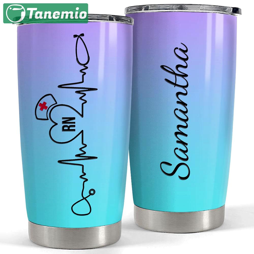 Personalized nurse tumbler heartbeat stethoscope Personalized Tumbler