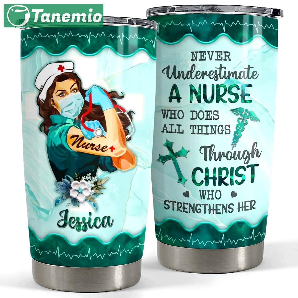 Personalized nurse tumbler motivation custom name for nurse women Personalized Tumbler