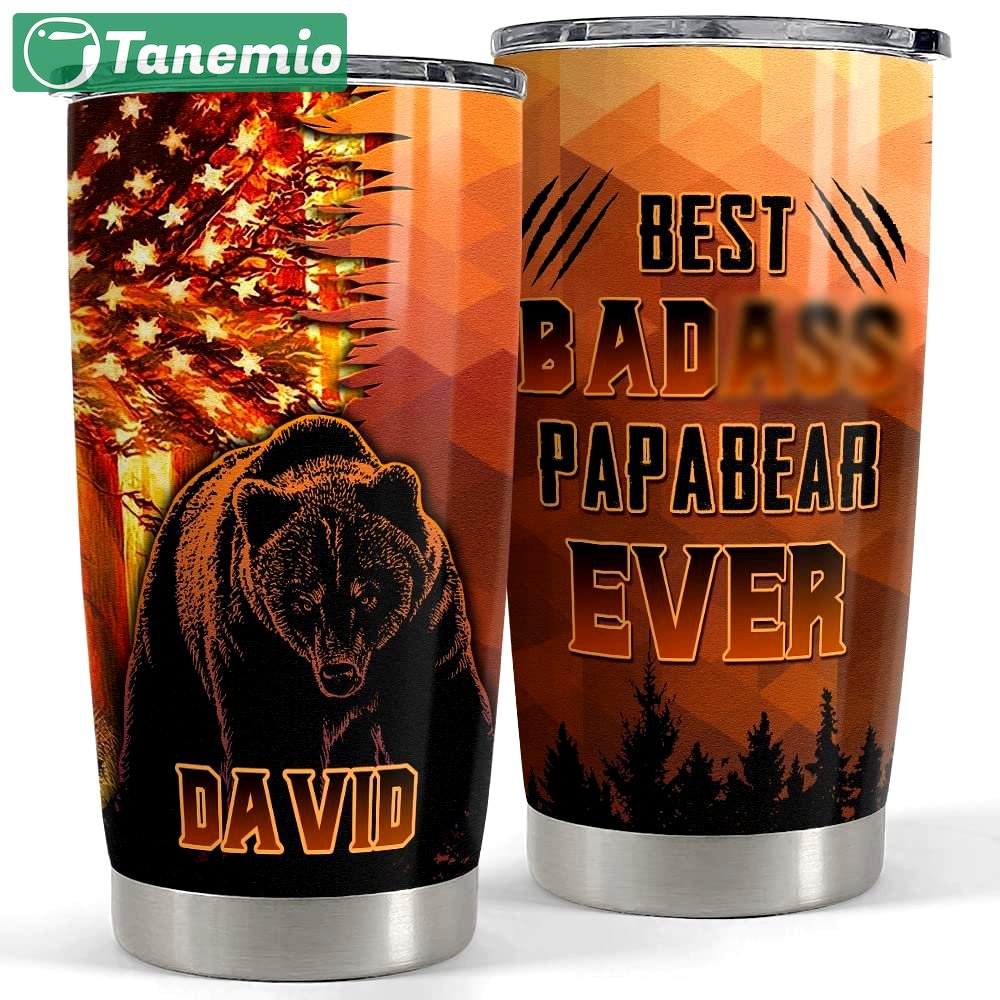 Personalized papa bear tumbler best papabear ever father best gift Personalized Tumbler