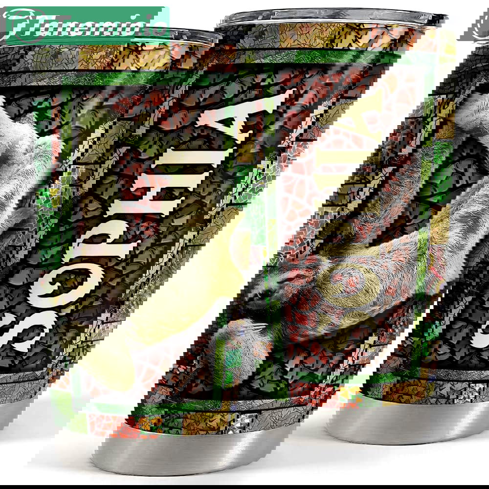 Personalized sloth tumbler mosaic style for animal lover Personalized Tumbler