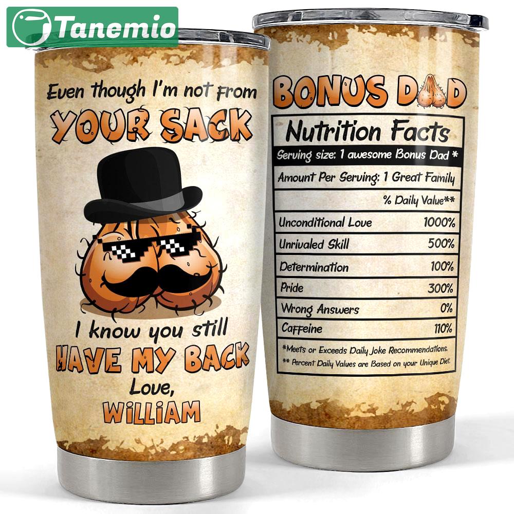Personalized step dad tumbler bonus dad nutrition facts Personalized Tumbler