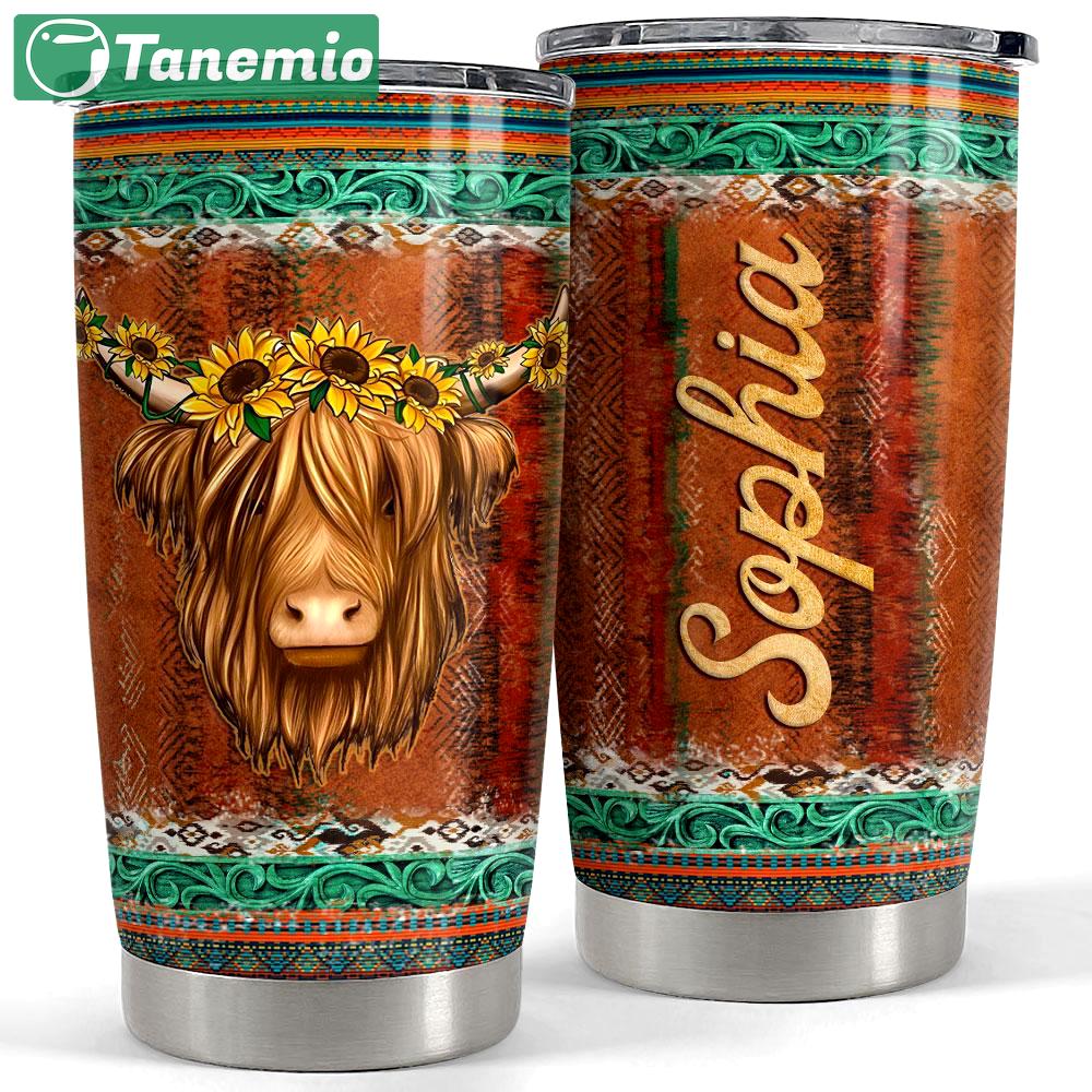 Personalized tumbler for cow lovers with customize name Personalized Tumbler