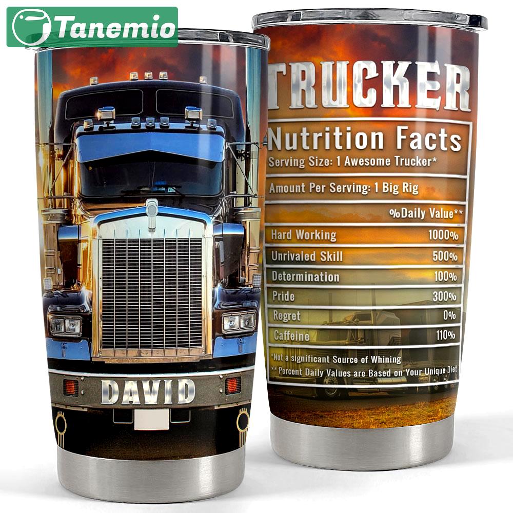 Personalized tumbler for trucker nutrition facts Personalized Tumbler
