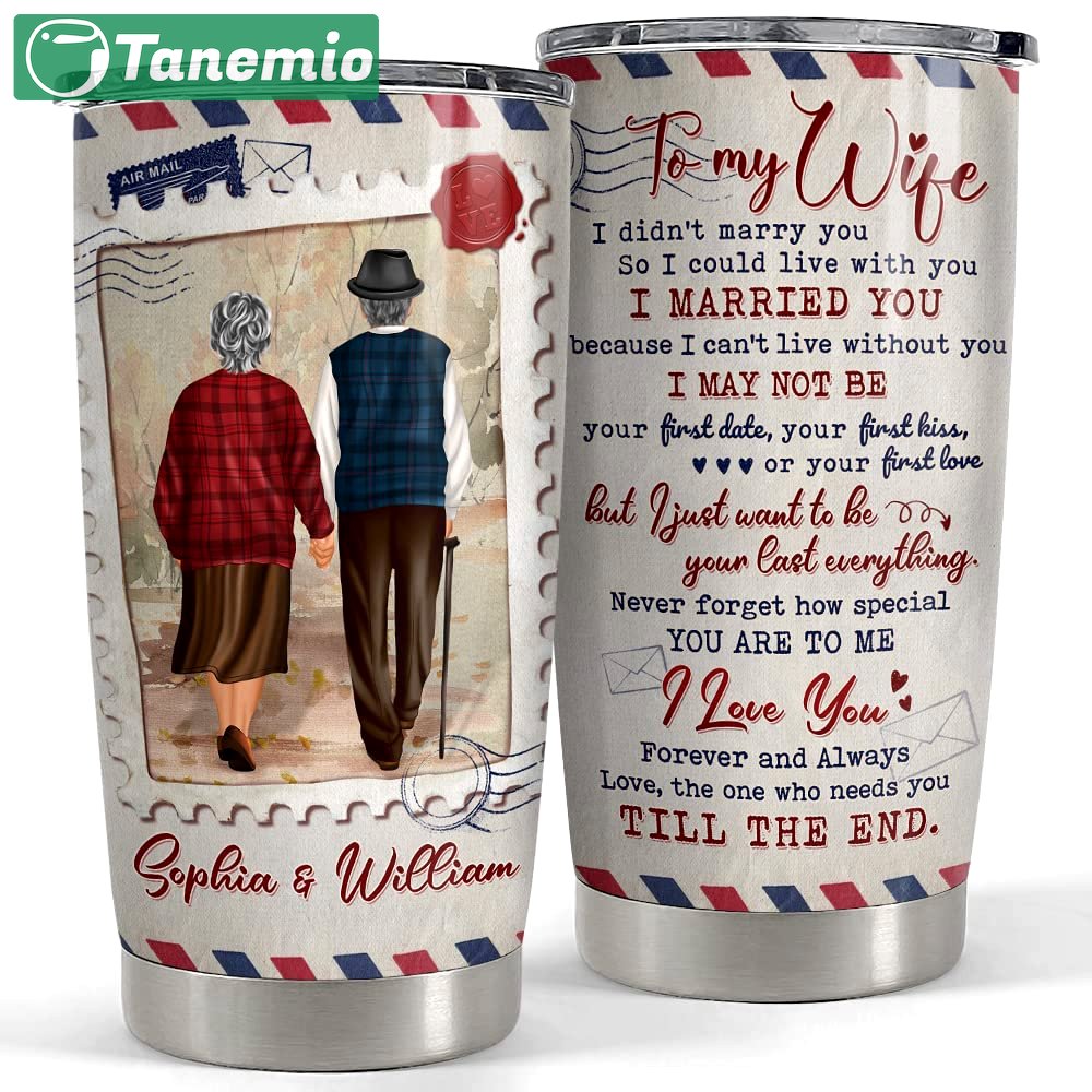 Personalized tumbler for wife custom name clothes gift from couple Personalized Tumbler