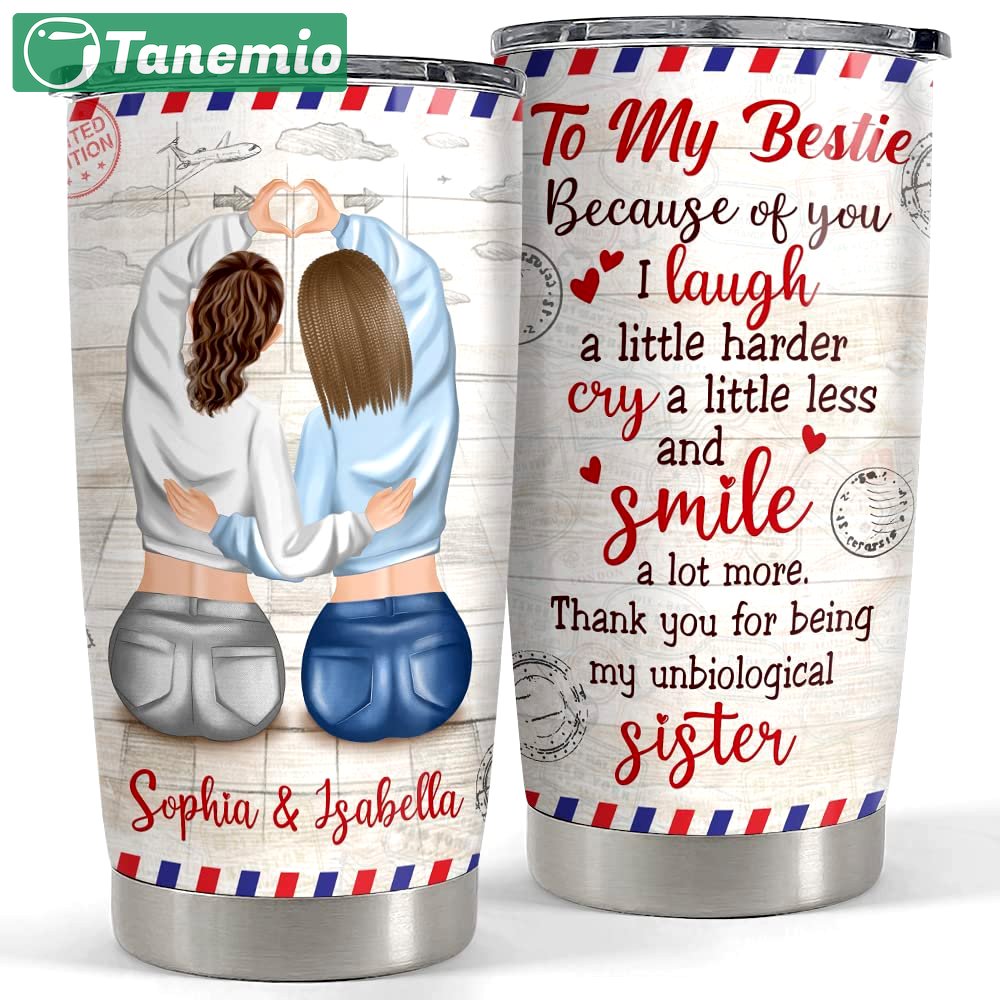 Personalized tumbler letter to my bestie custom clothes for bestie Personalized Tumbler
