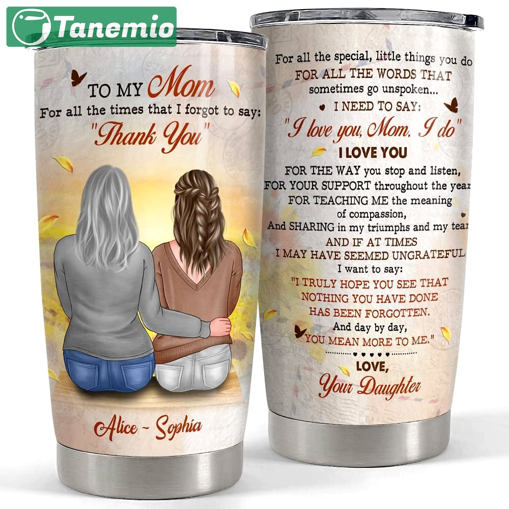 Personalized tumbler to mom from daughter custom clothes gift for mama Personalized Tumbler