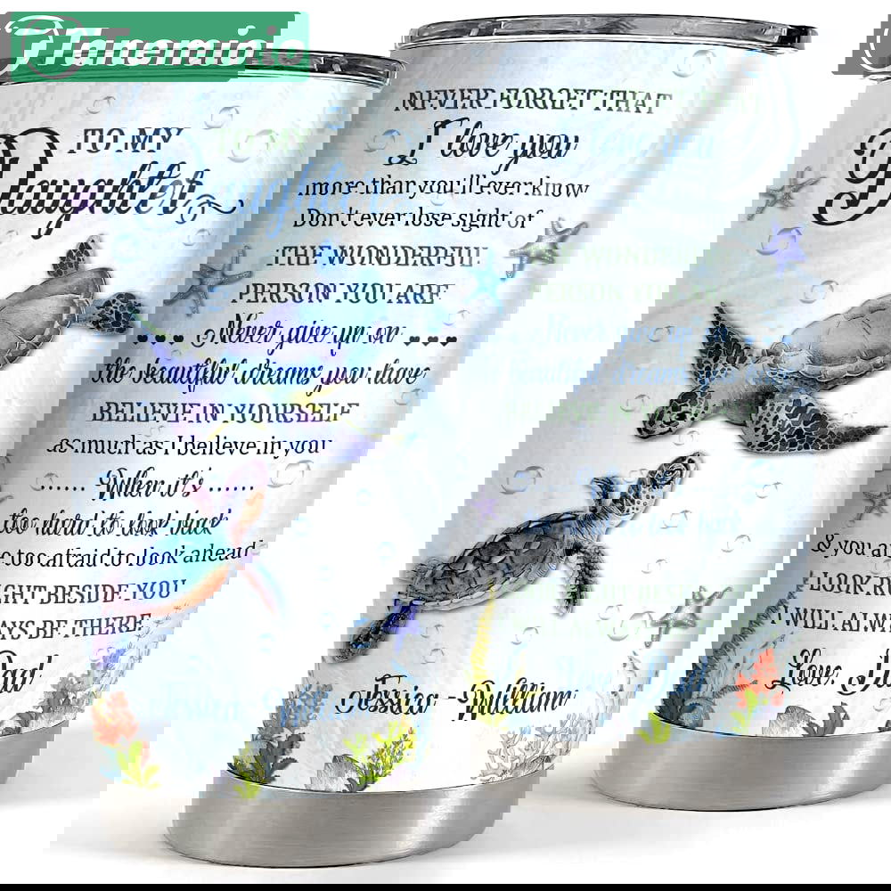 Personalized turtle tumbler to daughter son from dad mom best gift Personalized Tumbler