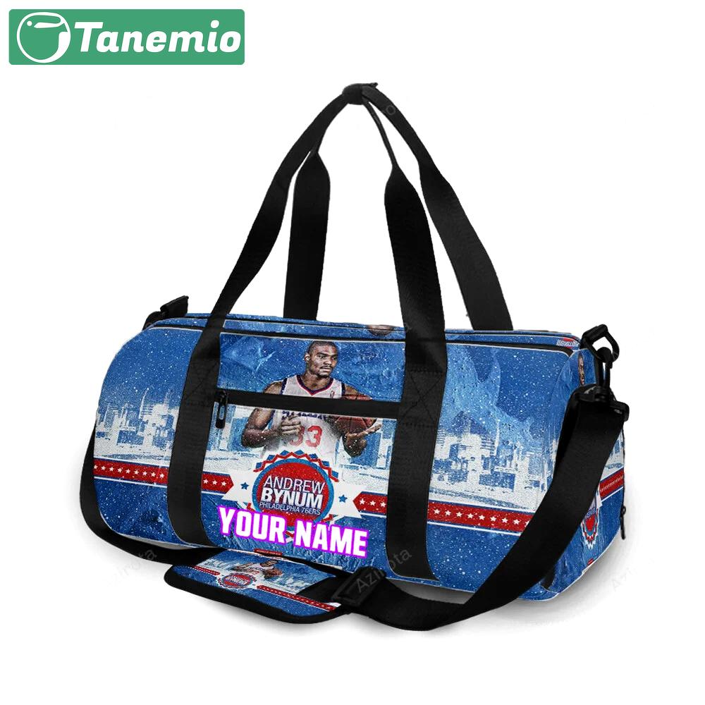 Philadelphia 76ers andrew bynum painting city personalized name travel bag gym bag 2257 Travel Bag