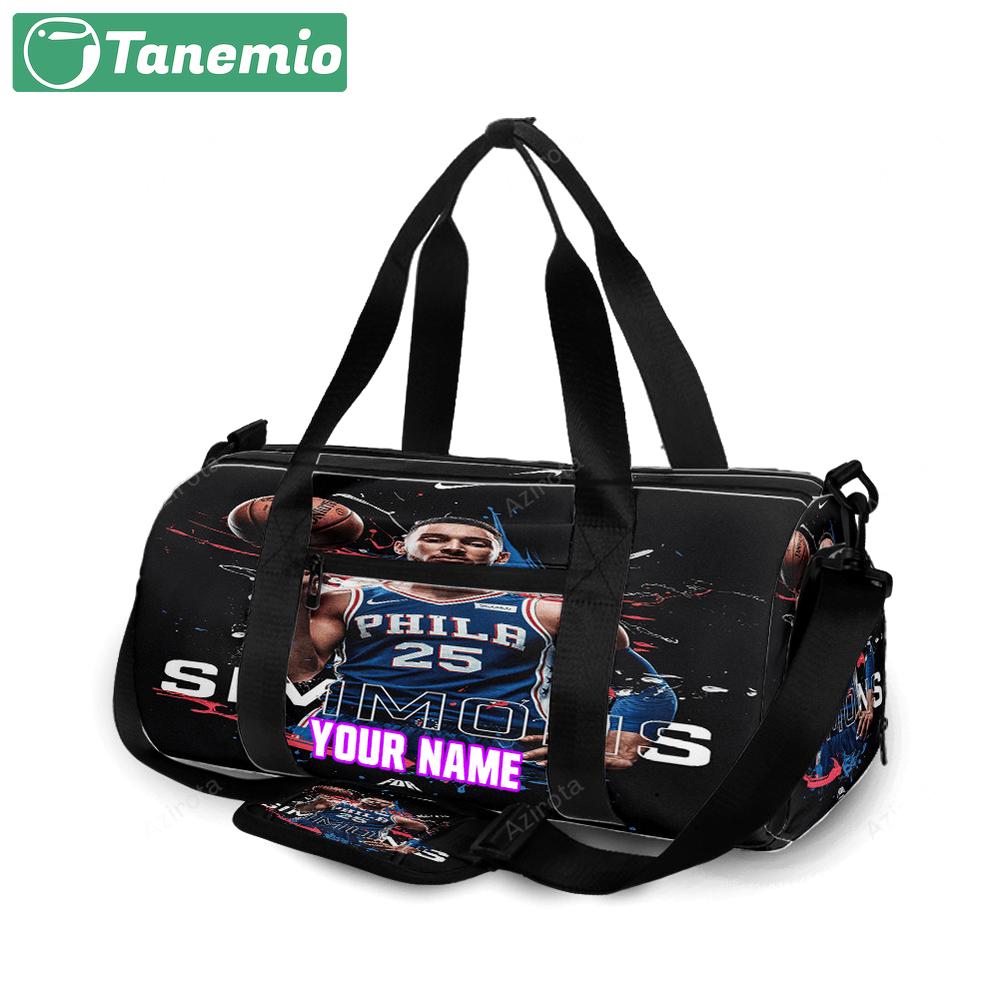 Philadelphia 76ers ben simmons colorwater personalized name travel bag gym bag 2185 Travel Bag