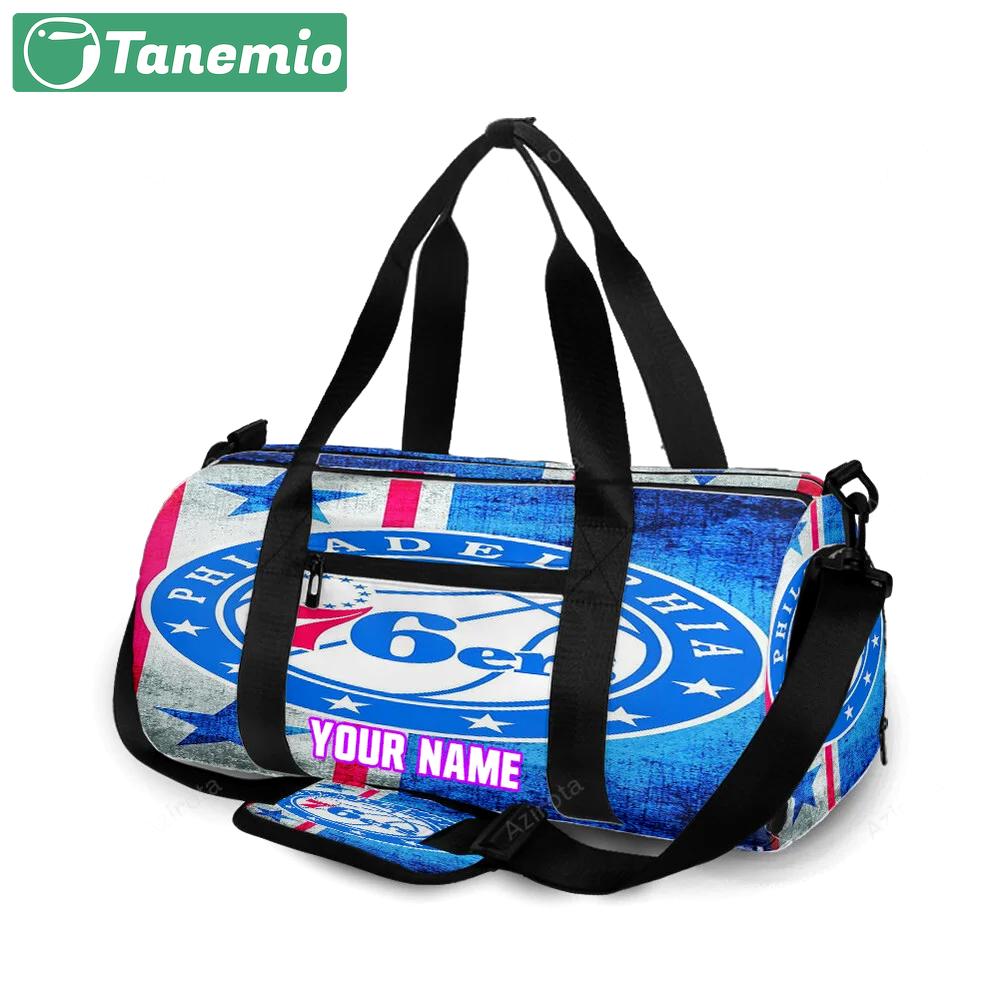Philadelphia 76ers star vintage personalized name travel bag gym bag 2182 Travel Bag