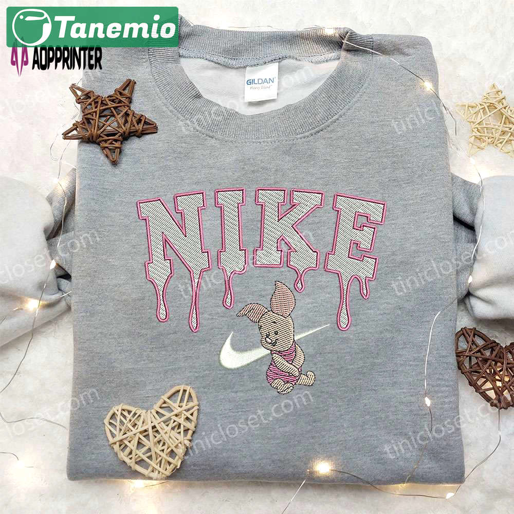 Piglet x nike embroidered sweatshirt: winnie the pooh disney inspired shirt Embroidered Shirt