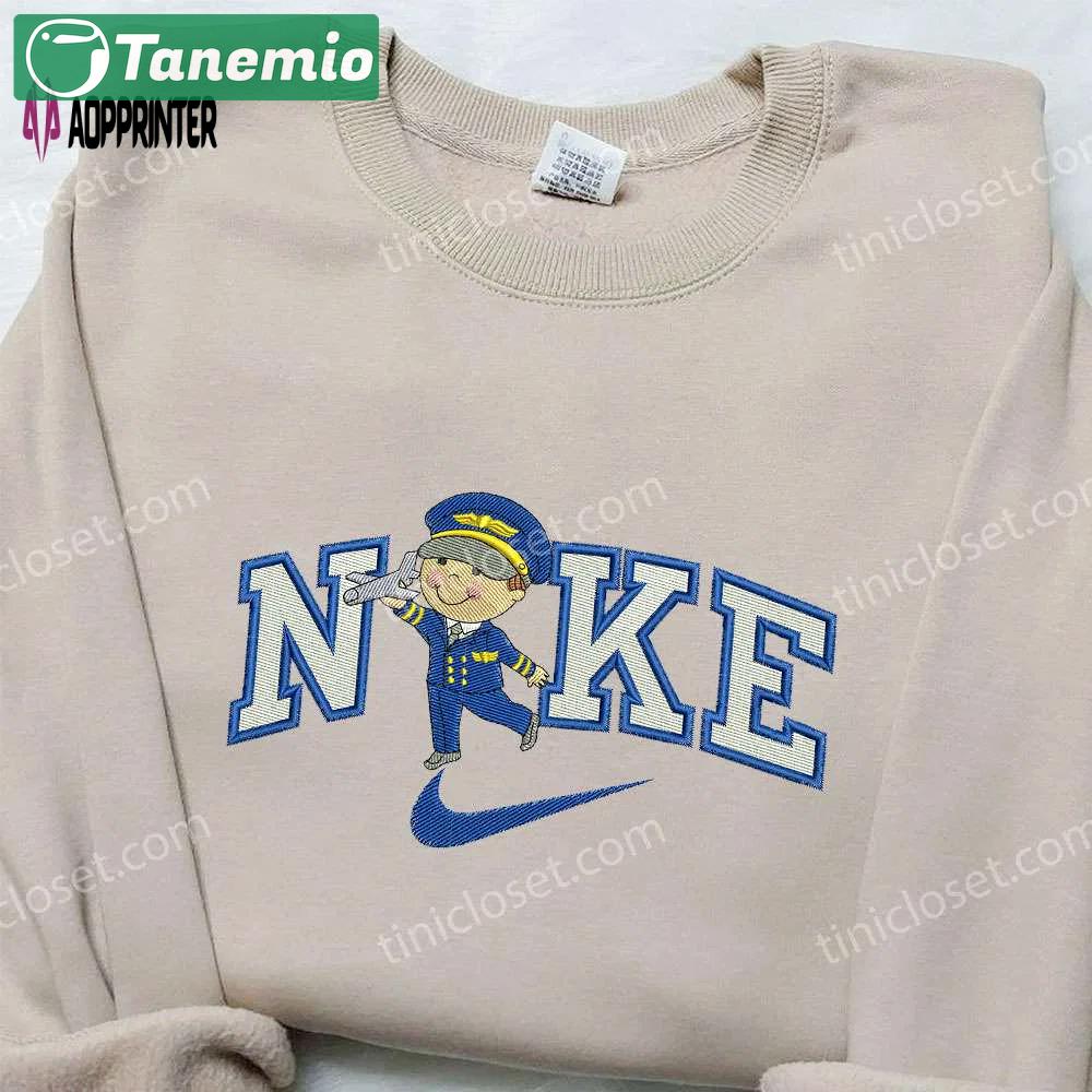 Pilot x nike embroidered sweatshirt: transportation & nike inspired shirt Embroidered Shirt