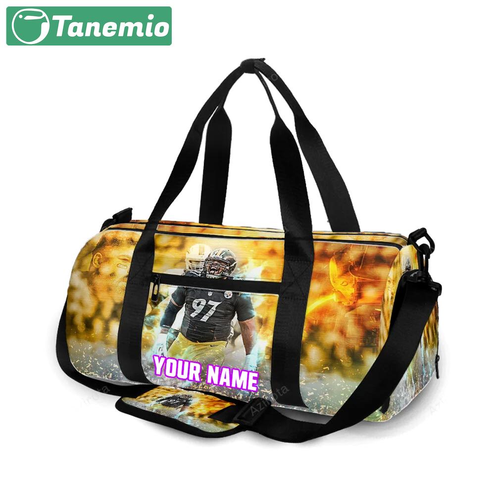 Pittsburgh steelers cameron heyward no97 personalized name travel bag gym bag 1859 Travel Bag