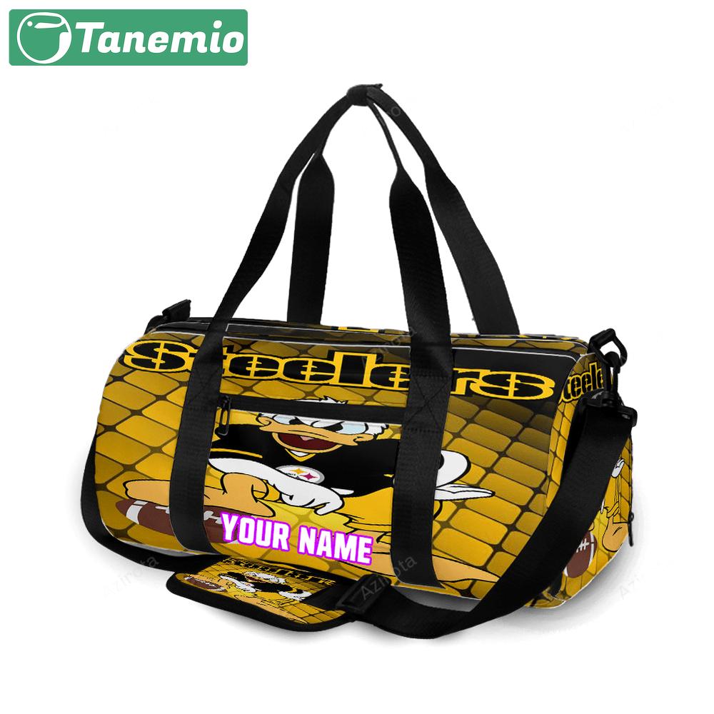 Pittsburgh steelers donald duck personalized name travel bag gym bag 1694 Travel Bag
