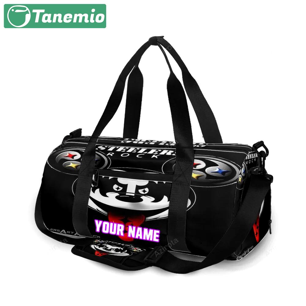 Pittsburgh steelers rock mickey personalized name travel bag gym bag 973 Travel Bag
