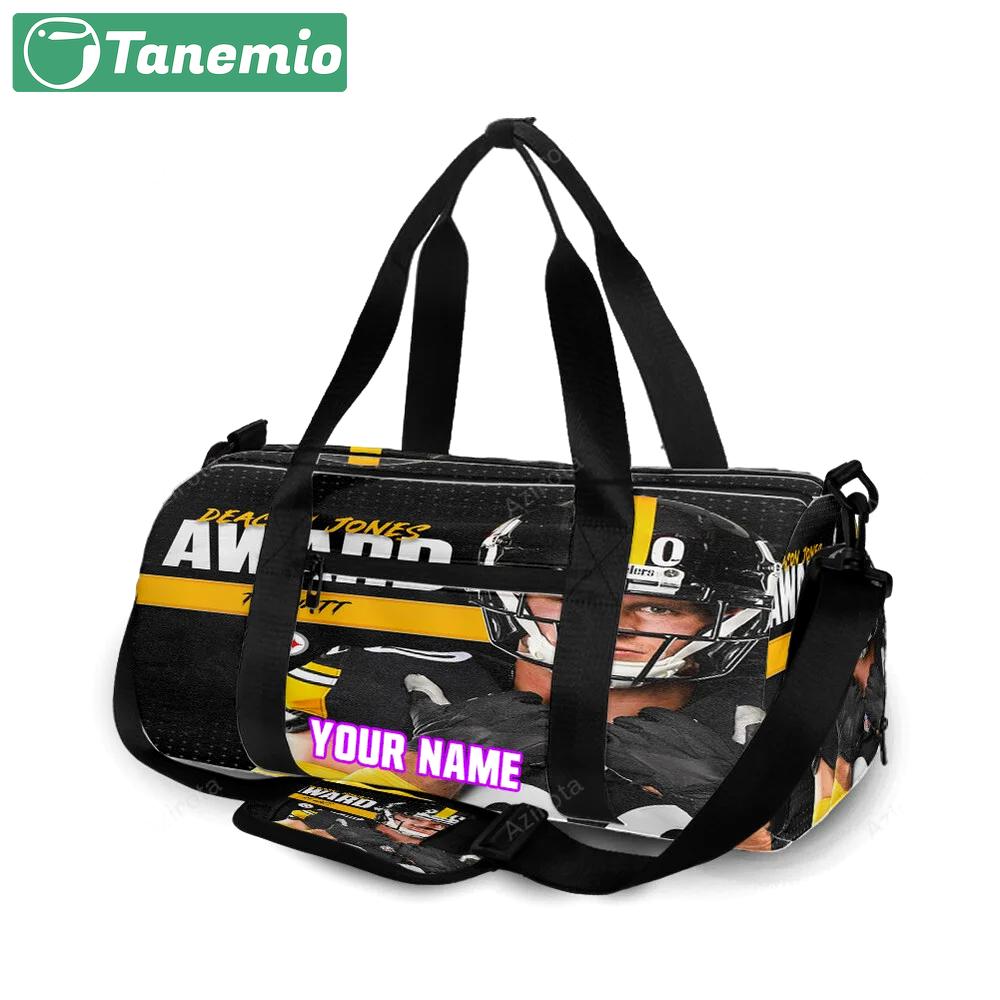 Pittsburgh steelers t j watt no90 m3 personalized name travel bag gym bag 1579 Travel Bag