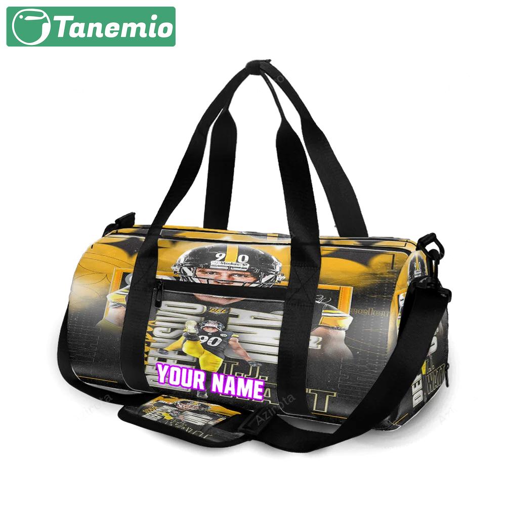 Pittsburgh steelers t j watt no90 m5 personalized name travel bag gym bag 2134 Travel Bag