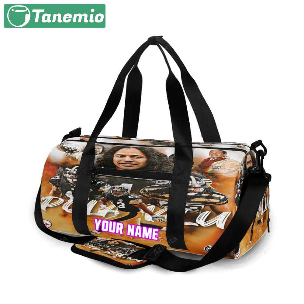 Pittsburgh steelers troy polamalu no43 m5 personalized name travel bag gym bag 517 Travel Bag