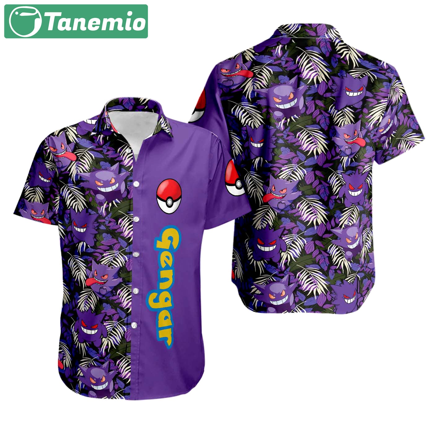 Pkm gengar hawaiian shirt Hawaii Shirt Shorts & Flip Flops
