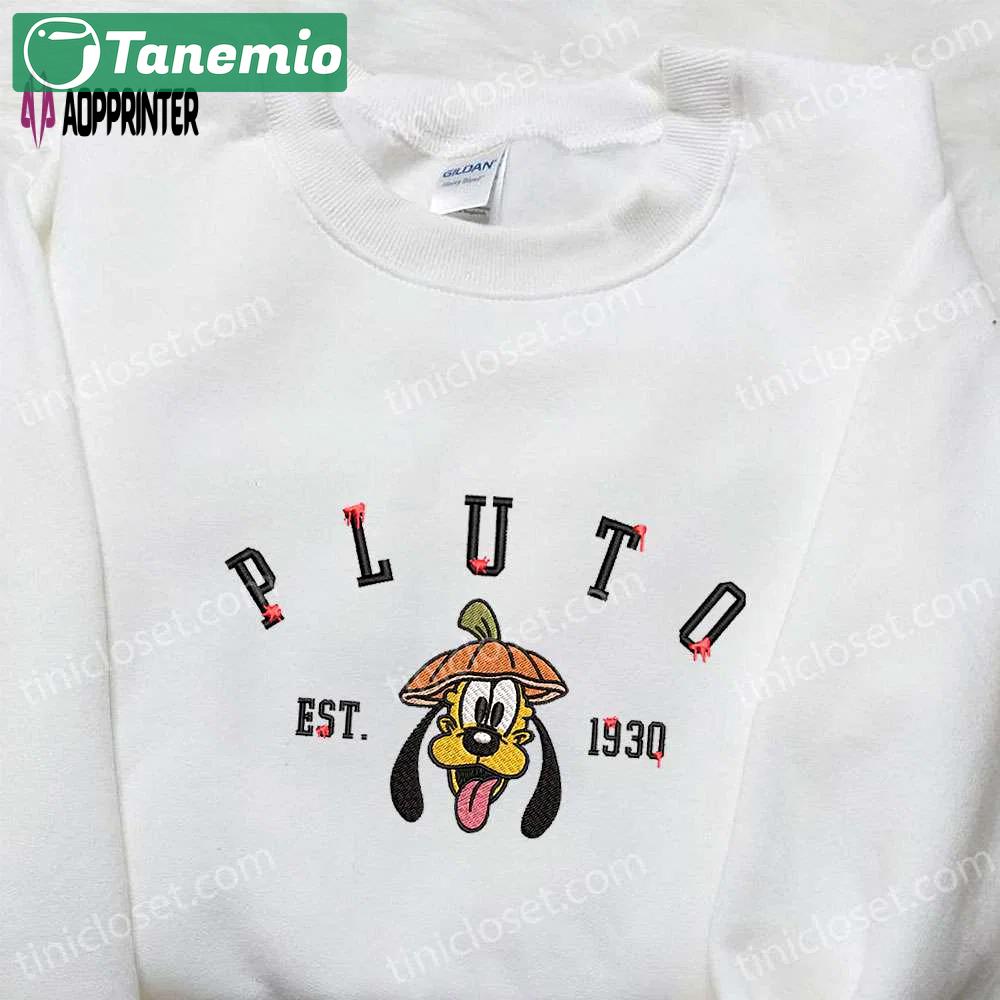 Pluto pumpkin est 1930 embroidered shirt: disney halloween gift for family Embroidered Shirt