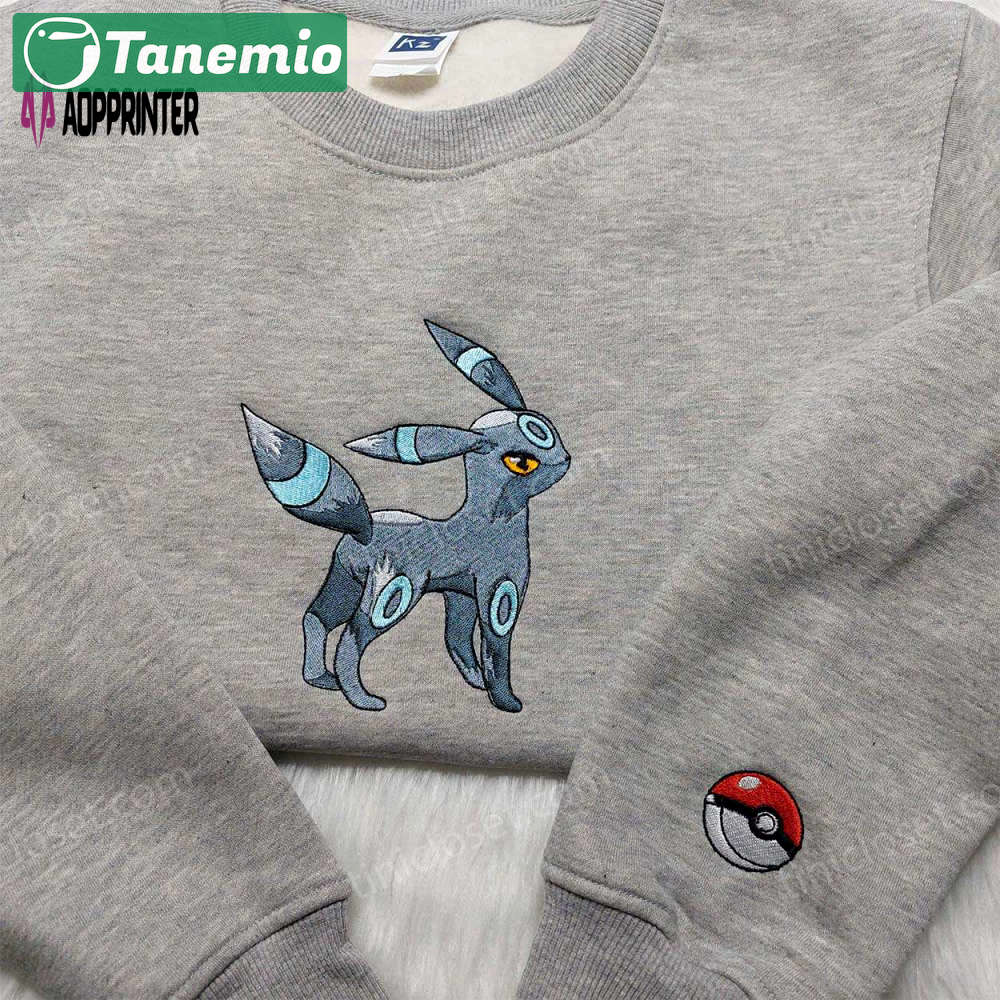 Pokemon umbreon embroidered sweatshirt hoodie & anime shirt for fans Embroidered Shirt