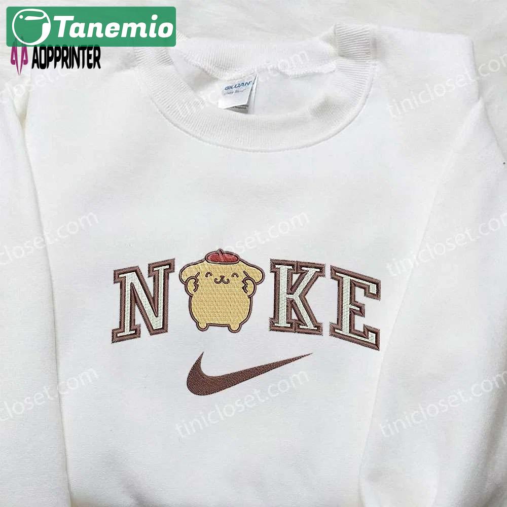 Pompompurin x nike & hello kitty embroidered sweatshirts: cute cartoon nike inspired shirts Embroidered Shirt