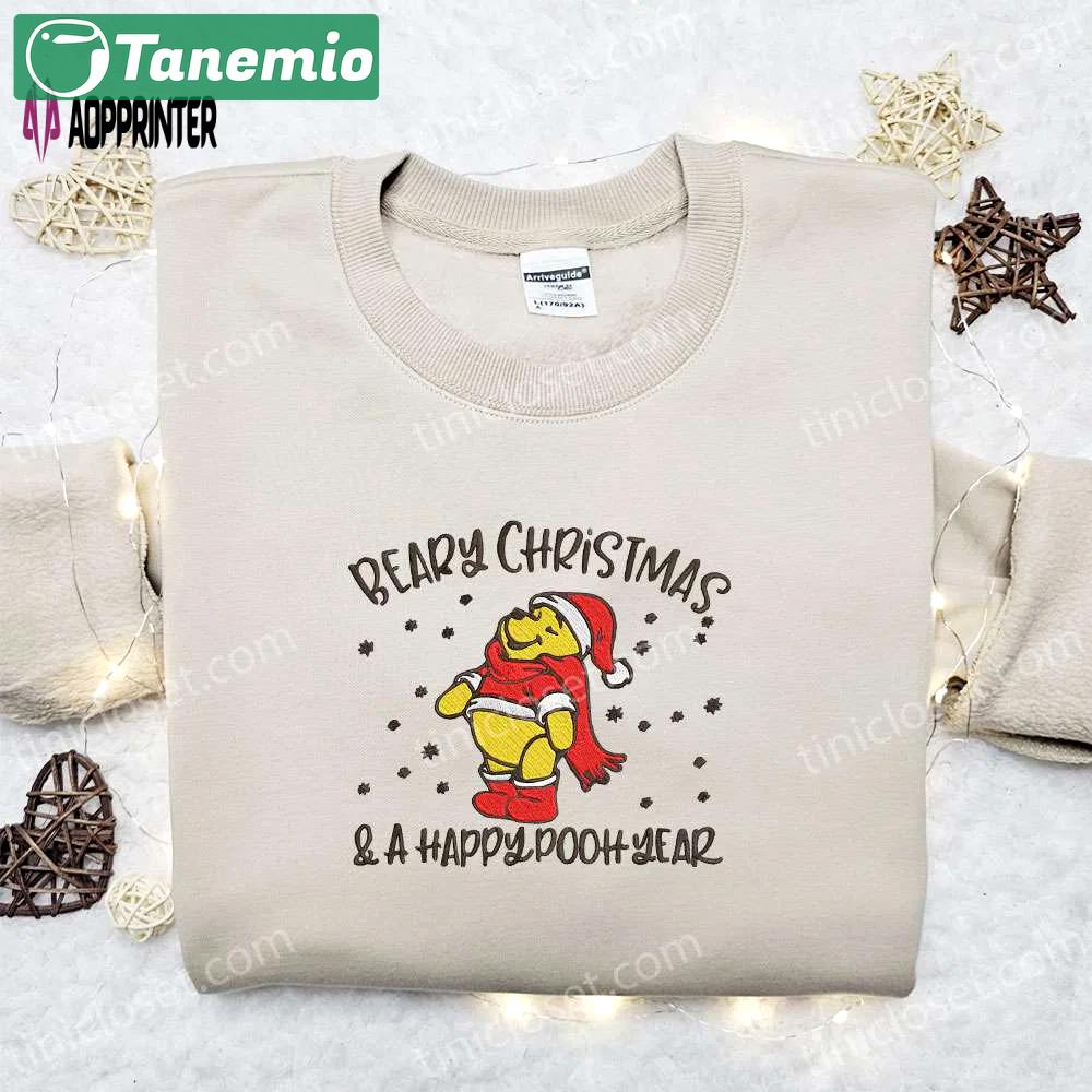 Pooh beary christmas embroidered sweatshirt & movie merry christmas shirt – best gift ideas Embroidered Shirt