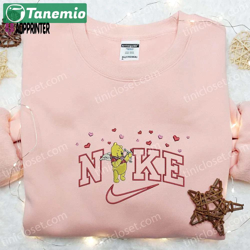 Pooh cupid love x nike embroidered sweatshirt winnie the pooh disney shirt: the best gift! Embroidered Shirt