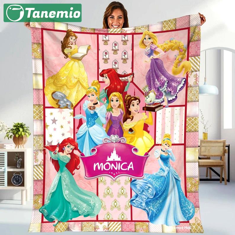 Princess blanket princesses fleece blanket fairy tale princess themed party movie quilt christmas gifts Quilt Blanket