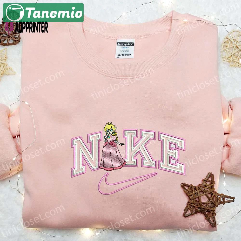 Princess peach x nike embroidered shirt super mario sweatshirt custom hoodie Embroidered Shirt