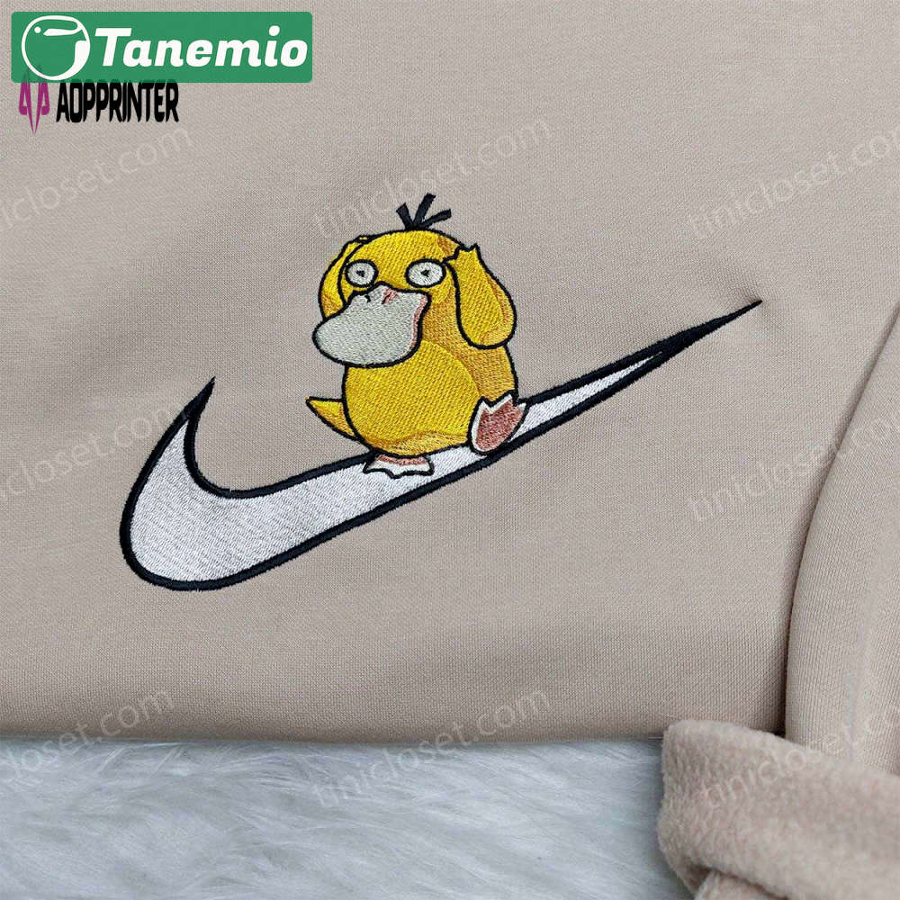 Psyduck x nike embroidered hoodie: best pokemon sweatshirt for anime fans Embroidered Shirt