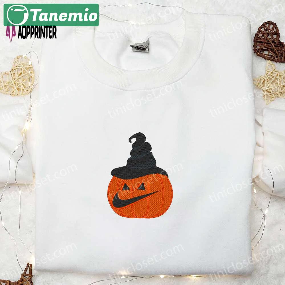 Pumpkin ghost x nike embroidered hoodie & shirt: best halloween gift ideas Embroidered Shirt