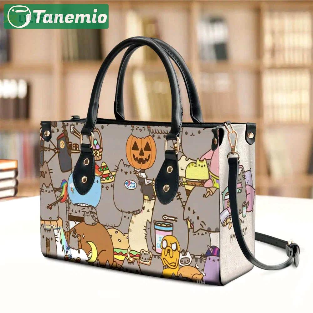 Pusheen leather handbag gift for women 4524 Women Leather Hand Bag