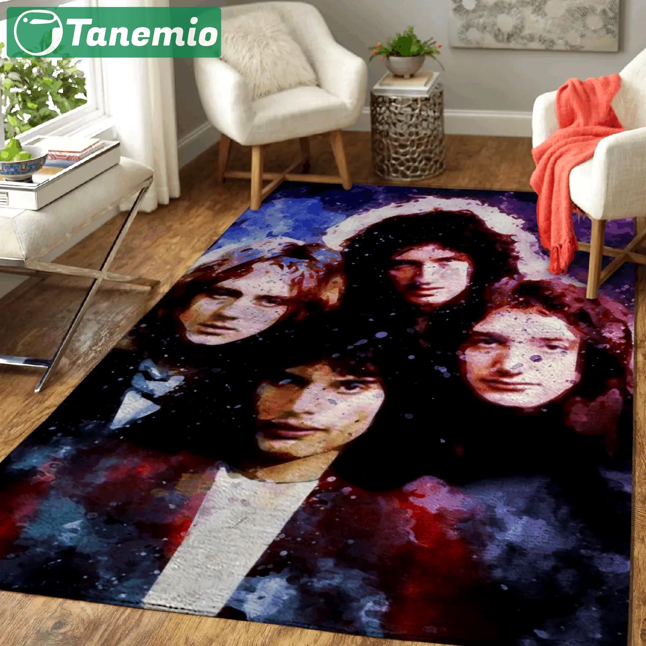 Queen band music retro art for fans area rug area rug living room carpet rug regtangle carpet floor decor home decor Rectangle Rug